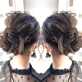 ミディアム カラー ヘアアレンジ Merci メルシー 福岡、今泉のヘアスタイル