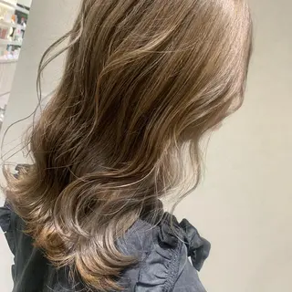 セミロング カラー 艶カラー ⭐️田中真緒のヘアスタイル