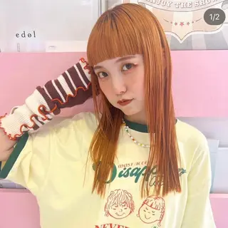 ロング カラー 🎀ダブルカラー/ ピンク×ガーリー🎀のヘアスタイル