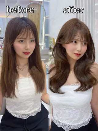 セミロング 顔周り/透明感カラー /韓国ヘア/TAKUのヘアスタイル