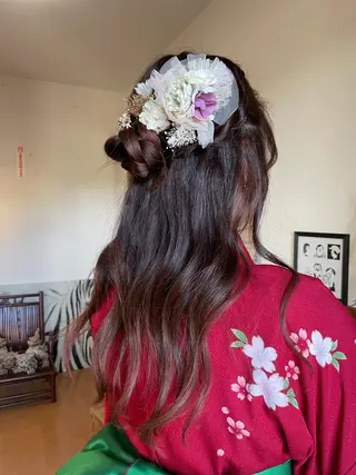 ロング ヘアアレンジ 渡邊花奈 韓国ヘアのヘアスタイル