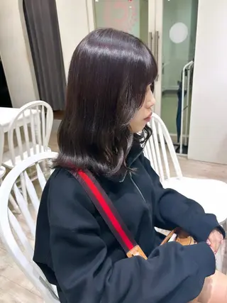 ミディアム カラー 暖色カラー✨️ 門内 梨真のヘアスタイル