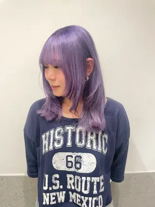 セミロング GO TODAY SHAiRE SALON 原宿本店所属・REINA/ブリーチ /ハイトーン/原宿のヘアスタイル