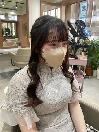 セミロング 韓国風パーマ/ヘア セット/店長みづきのヘアスタイル