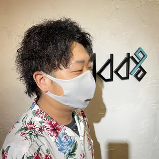 ミディアム パーマ メンズ Add9 柳田健登のヘアスタイル