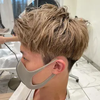 ショート カラー メンズ 【メンズ縮毛矯正】 田中秀斗のヘアスタイル