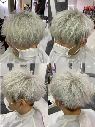 ショート カラー パーマ ヘアアレンジ メンズ 🔥メンズパーマ特 化🔥渡辺一翔🔥のヘアスタイル