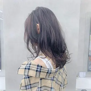 ロング カラー パーマ ☁️縮毛矯正✖️ 透明感☁️りくのヘアスタイル