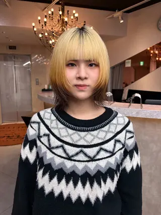 ショート カラー 藤原快斗/レイヤー /ウルフ/ハイトーンのヘアスタイル