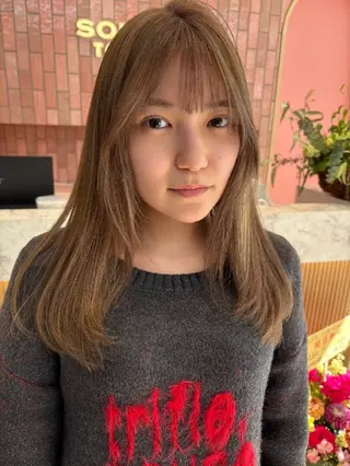 セミロング カラー メンズ ヘアメイク  ハイトーン キャロのヘアスタイル