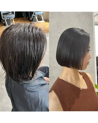 ショート ボブ×縮毛矯正 ryotaのヘアスタイル