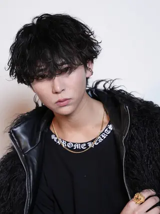 ミディアム パーマ メンズ シースルーマッシュ/ メンズ/KYOHEIのヘアスタイル