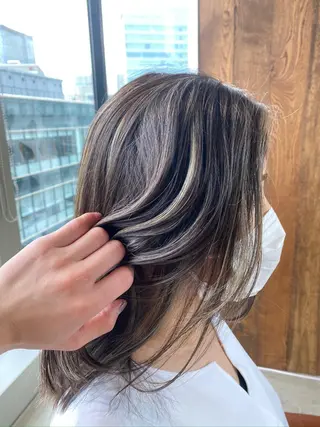 カラー 顔まわりの神様✨ 透明感カラー藤嶋秀幸のヘアスタイル