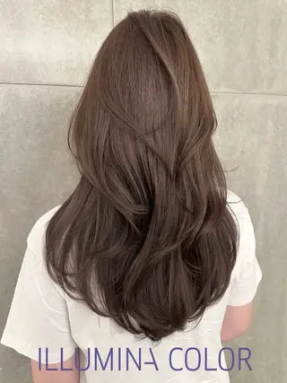 ロング カラー 韓国レイヤーカット 透明感カラー冨田那樹のヘアスタイル