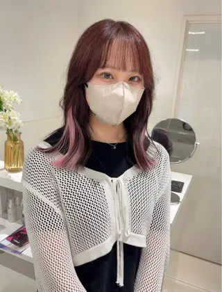 ミディアム カラー りおな/エクステ /ミルクティーカラーのヘアスタイル