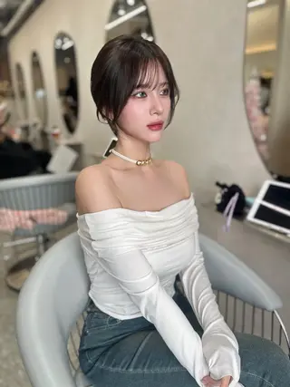 ミディアム カラー 韓国ハッシュカット/ 新宿/髪質改善/岡崎のヘアスタイル