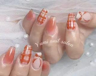 ネイル yumiジェル& チップ長さだしのネイルデザイン