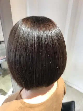 ミディアム パーマ 濱岡 恭子のヘアスタイル