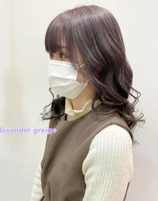 セミロング カラー ハッシュカット レイヤー池袋のヘアスタイル