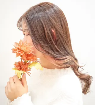 ロング カラー パーマ ホンダプレミアヘアー所属・浜村 来図のヘアスタイル