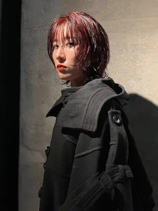 ミディアム ハイトーン/顔まわり レイヤー/YUKAのヘアスタイル