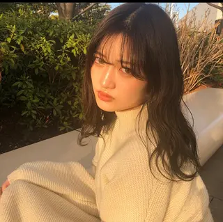 セミロング カラー 韓国風ヘア♡ runaのヘアスタイル