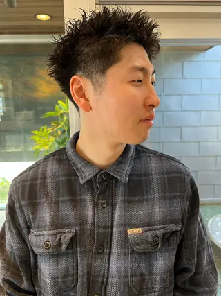 ショート パーマ メンズ 宮本丈也/金沢美容室 /理美容/パーマのヘアスタイル