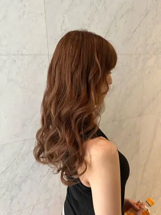 ロング カラー ヘアアレンジ LOANA カラー &縮毛モデル募集のヘアスタイル
