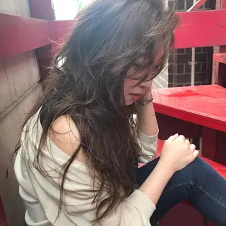 ロング カラー ママ美容師 ＊ヒマワリのヘアスタイル