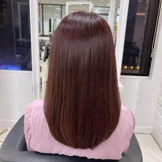 セミロング カラー 【センターパート/ マッシュ】ryokaのヘアスタイル