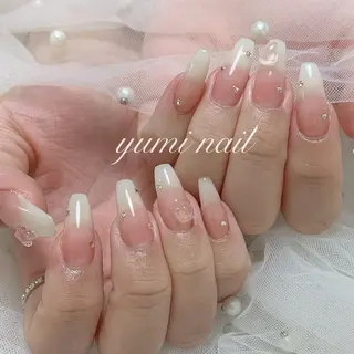 ネイル shineジェル& チップ長さだしのネイルデザイン