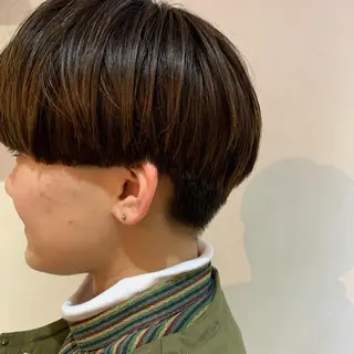 ショート カラー パーマ/透明感カラー /ボブ/吉田一生のヘアスタイル