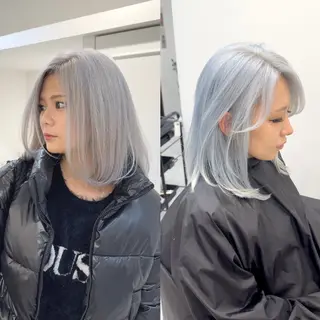 ミディアム カラー ヘアアレンジ SALOWIN京都河原町Suite店所属・外国人風レイヤー/ ハイトーンSHUのヘアスタイル