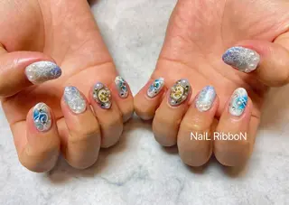ネイル ネイルリボン 受付スタッフのネイルデザイン