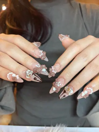 ネイル 倫実/スカルプ /ガーリー/個性派のネイルデザイン