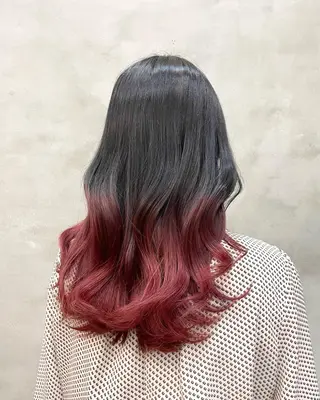 ロング カラー ヘアアレンジ 【ピンク/韓国ヘア/ ヘアセット】亜海のヘアスタイル