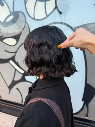 ミディアム デジタルパーマ ウェーブパーマ/神野のヘアスタイル