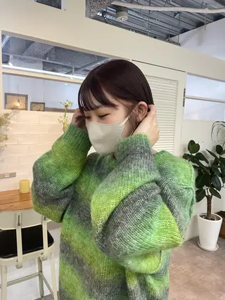 ショート カラー yumeka🩶ボブ 暖色/透け感カラーのヘアスタイル