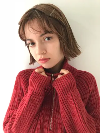 カラー pole/apartment所属・💓パーマ，💗 レイヤーカットのヘアスタイル