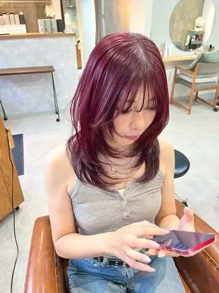 セミロング カラー Noele hair atelier(ノエルヘアアトリエ)所属・北上ゆい/個性派/ ナチュラルアレンジのヘアスタイル