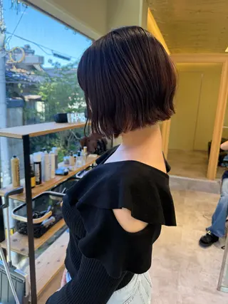 ショート カラー 伶風/デザインカット /ボブ/透明感カラーのヘアスタイル