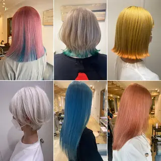 ミディアム 渋谷ハイトーン/ デザインカラー阿部のヘアスタイル