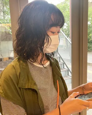 ショート カラー パーマ kico所属・カワサキ カエデのヘアスタイル