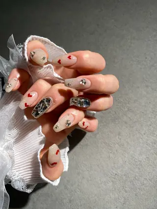 ネイル I-nailロング /ワンホン/キラキラのネイルデザイン