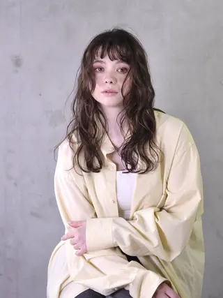 ロング カラー パーマ 髪質改善/ヘアケア coiiはしもとはなのヘアスタイル