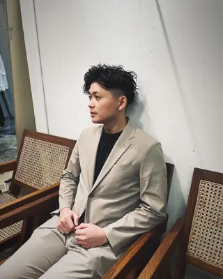 パーマ メンズ AMBERGLEAM Hair&Cloth Yoga所属・Ryo☘縮毛矯正/ メンズ/ブリーチ/のヘアスタイル