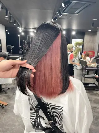 セミロング 清水 亮太／赤み消しカラーのヘアスタイル