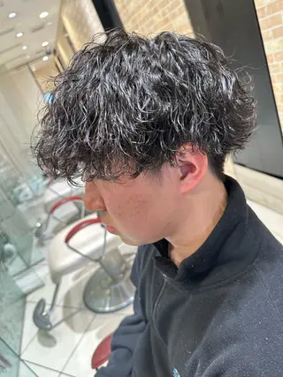 ショート パーマ メンズ 💈メンズ特化 美容師サキ💈のヘアスタイル