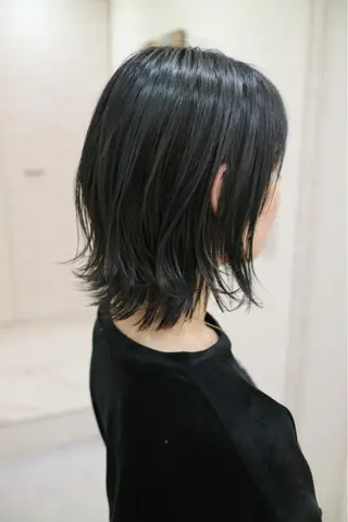 セミロング カラー 斉藤 貴也のヘアスタイル