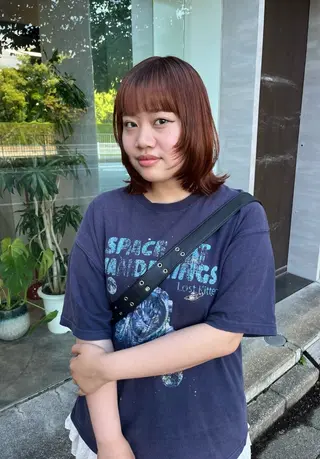 ミディアム yuumi/大濠🪷 レイヤー/ハイトーンのヘアスタイル